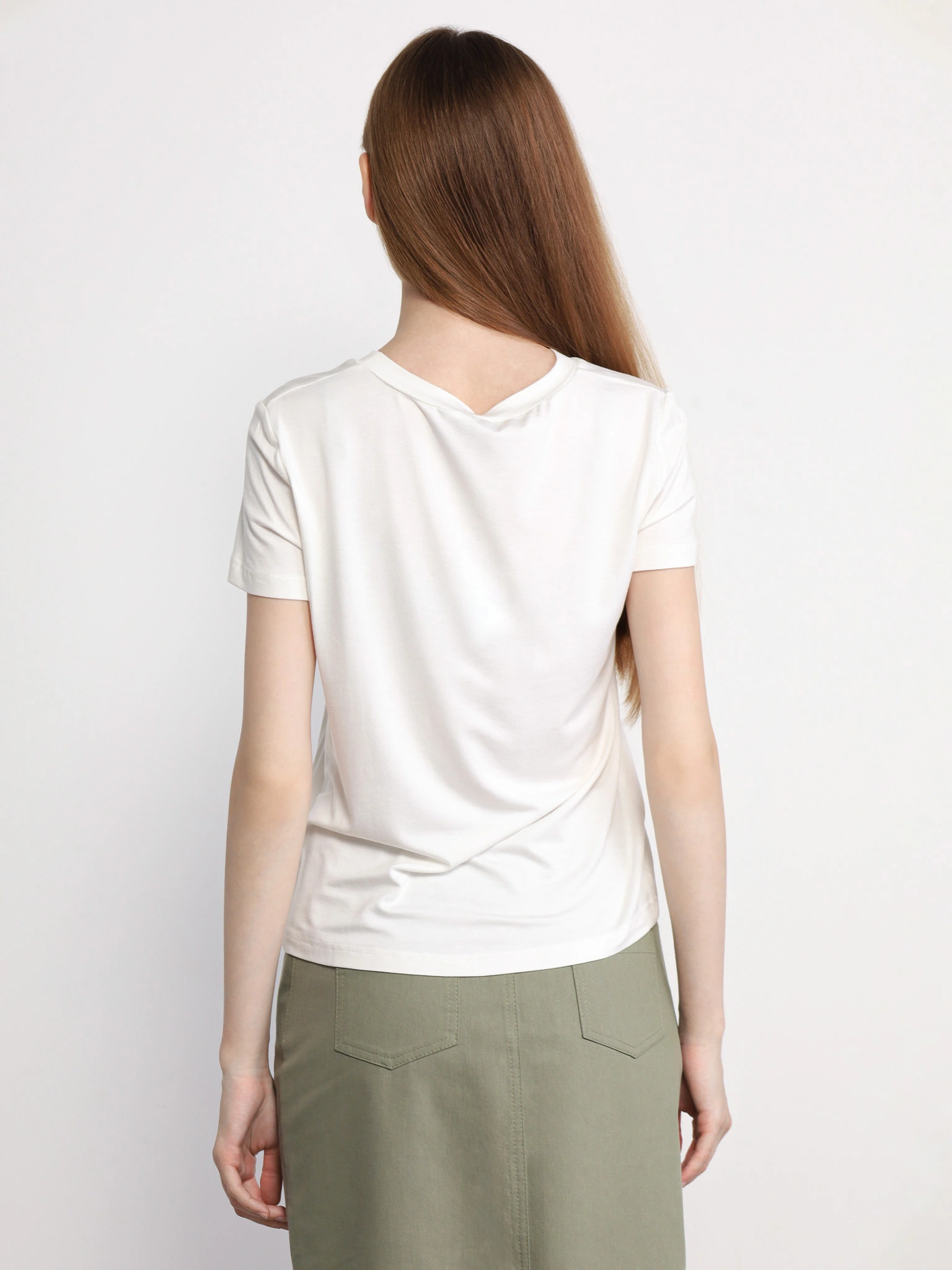 Футболка прямого кроя из смесового хлопка